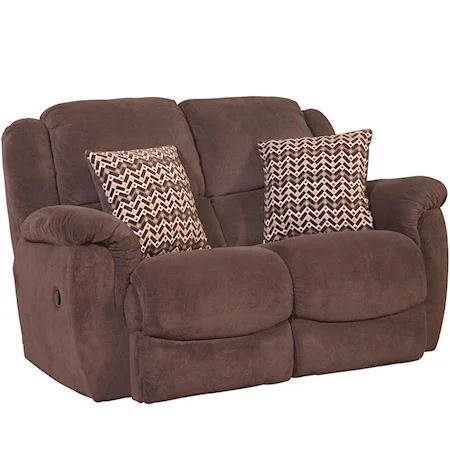 Casual Rocking Love Seat with Pillow Top Arms